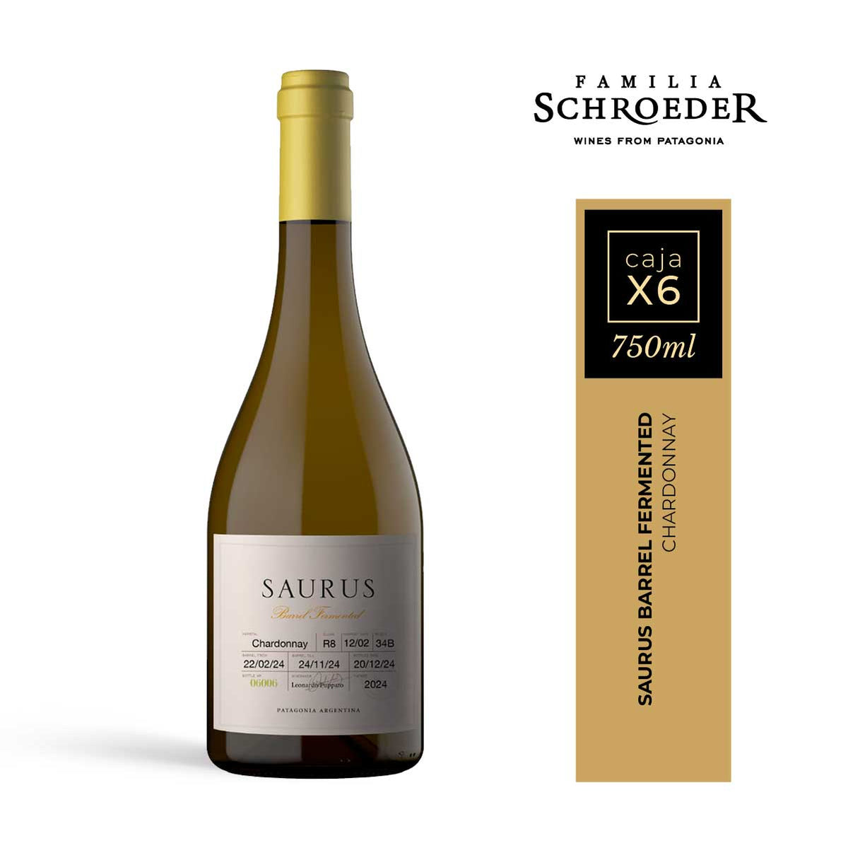 Saurus Barrel Fermented Chardonnay- Caja x 6 – Familia Schroeder
